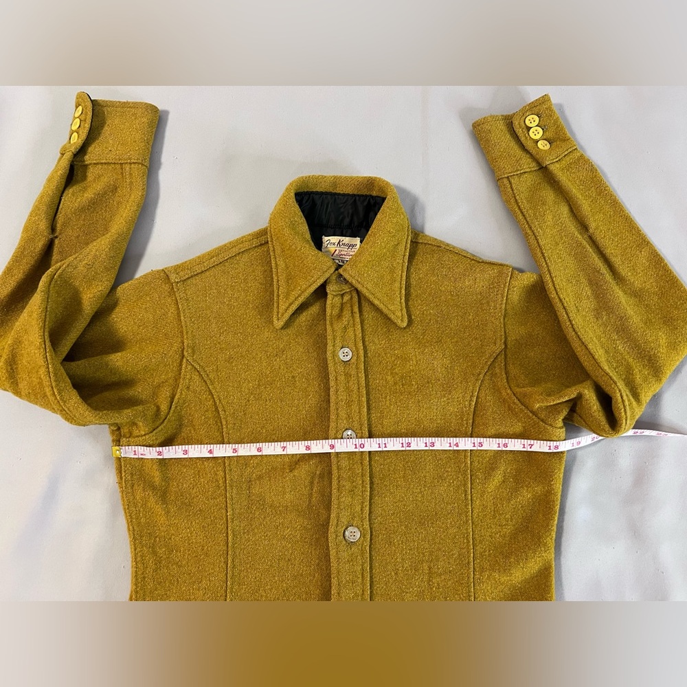 Vtg 60s Fox Knapp Men S Solid Wool Flannel Jacket Button USA Lumberjack Minn. - Picture 4 of 7